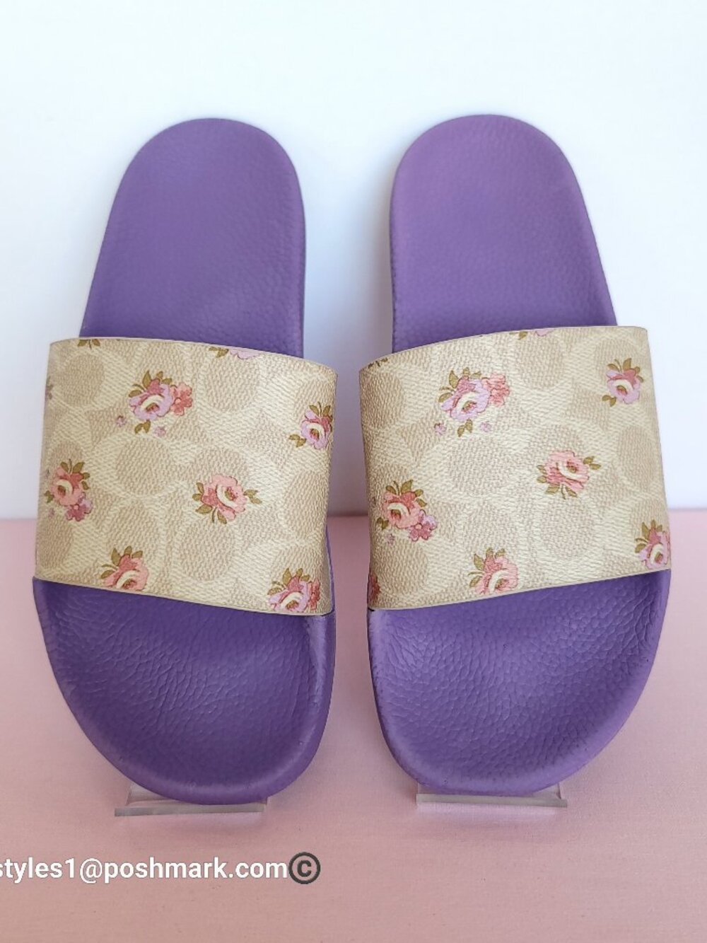 COACH Udele Sport Slide In Signature Canvas With Floral Print-Women’s Size 9B